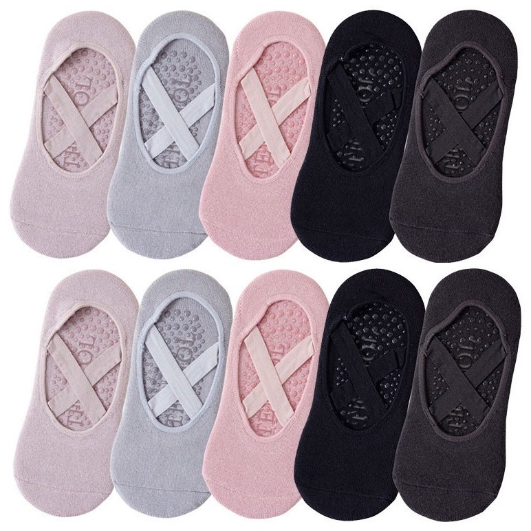 Grip Sock Yoga - 1/3 paar yogasokken dames katoen siliconen