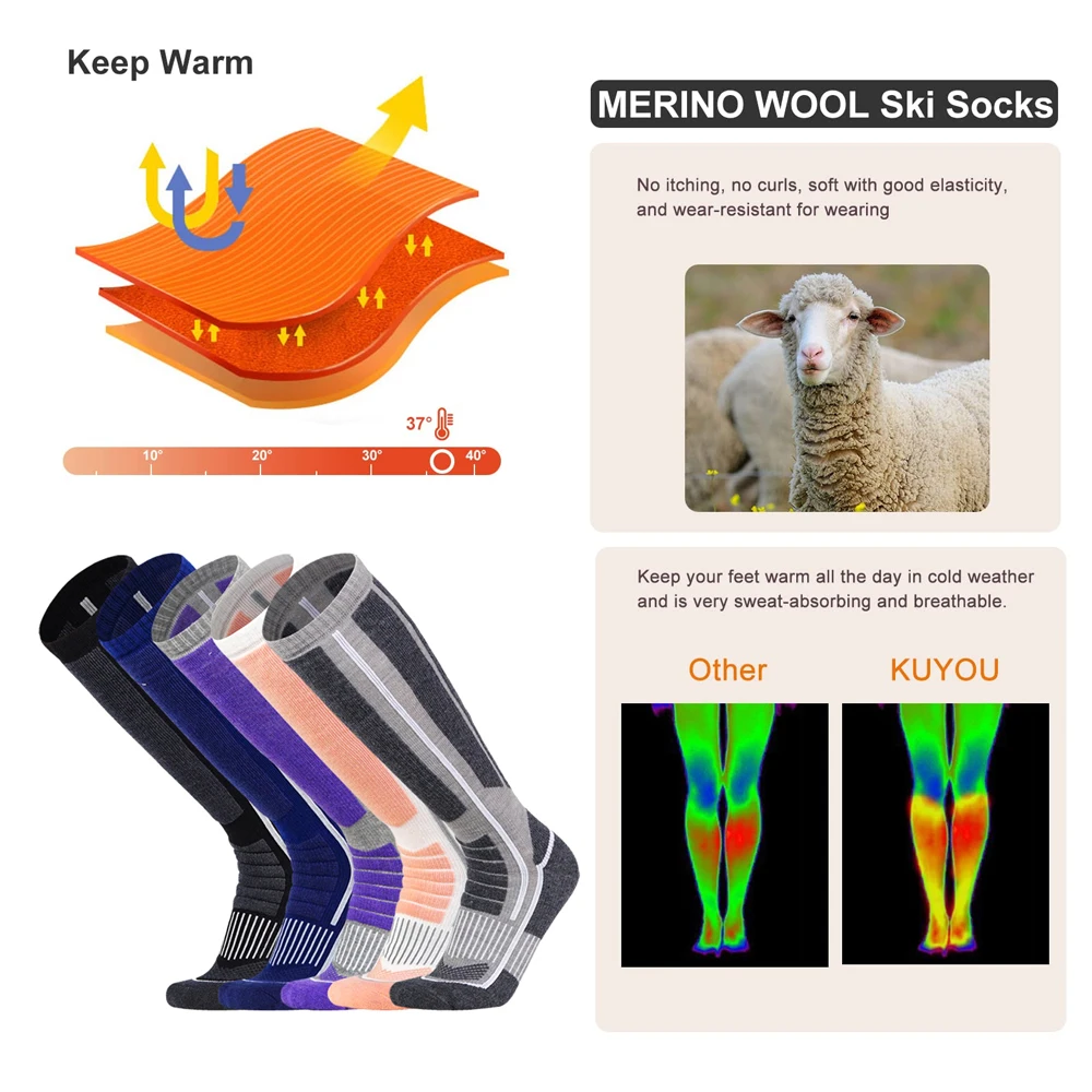 Xqqmxx 1 Paar Ski Sokken Skiën - Thermal Sock Winter recensie en prijs